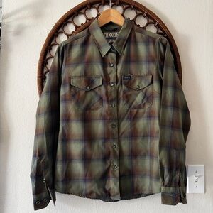 DIXXON Green and Brown Plaid Button Down Shirt